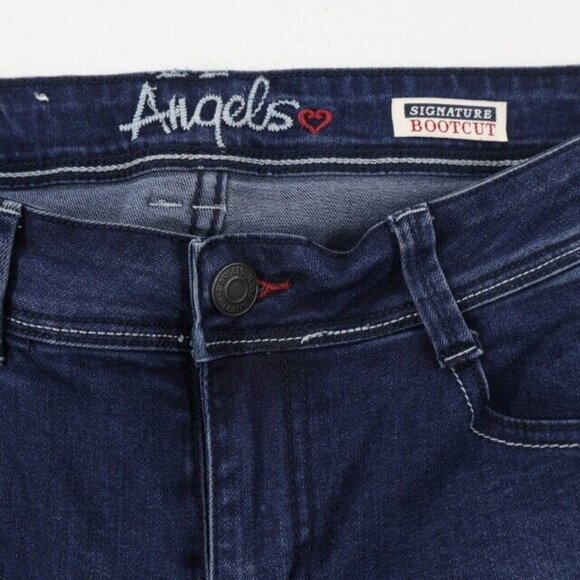 Angels Jeans Womens 8 (Fits 29x31.5) Blue Bootcut Stretch Dark Wash Faded - Picture 4 of 10